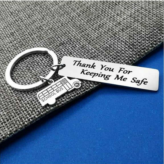 Bus Driver Appreciation Keychain Stainless Steel Thank You Gift for School Bus Drivers