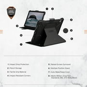 UAG iPad 11 A16 11th Gen 2025, 10.9 10th Gen 2022 Case A3354 A3355 A2696 Rugged Heavy Duty Protective Folio Cover w/Adjustable Stand & Pencil Holder, Metropolis Black