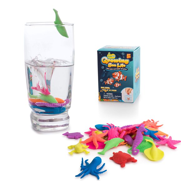 Ipidipi Toys Juguetes de criaturas marinas que crecen en el agua para niños, paquete de 32 animales que crecen en el agua, regalos de fiesta bajo el mar con temática del océano, rellenos de bolsas de