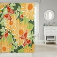 thumbnail image 2 of Boho Floral 72"Wx72"L Bathroom Shower Curtain Sets for Kids Adults,Funky Orange Flowers Shower Curtain Cute Butterfly Fabric Shower Curtain Aesthetic Green Botanical Waterproof Bathroom Curtains, 2 of 5
