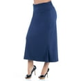 thumbnail image 3 of 24seven Comfort Apparel Plus Size Comfortable Foldover Maxi Skirt, 3 of 4