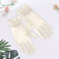 thumbnail image 2 of Fgnfyis Elegant Transparent Short Mesh Gloves for Women Bridal Wedding Evening Slim Fit Stylish Halloween Dance Party Beige, 2 of 3