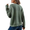 thumbnail image 5 of Suéter de cuello en V de primavera y otoño europeo y americano, suéter informal holgado para mujer, 5 of 5