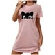thumbnail image 2 of Camisón corto de talla grande para mujer, camisón de manga corta con estampado de pecho a la moda, camisón para mujer, 2 of 5