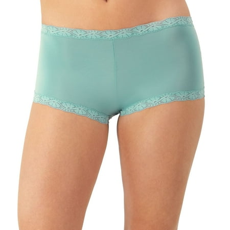 Maidenform® One Fab Fit® Microfiber Boyshort Underwear with Lace 40760 Color: Cornflower Teal Size: 8