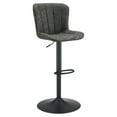 thumbnail image 3 of Kirkdale Adjustable Stool 2-Pack in Charcoal Faux Leather, 3 of 12