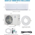 thumbnail image 5 of 18000 BTU Smart Mini Split AC/Heating System 23 SEER Split Inverter Air Conditioner, Cools Rooms up to 1250 Sq. Ft, with Pre-Charged Heat Pump & Installation Kit, 208/230V, 5 of 5