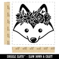 thumbnail image 2 of Husky Dog Wearing a Flower Crown Self-Inking Rubber Stamp Ink Stamper - Blue Ink - Large 1-1/2 Inch, 2 of 7