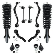 Detroit Axle - 10pc Front Strut & Coil Spring Assemblies, Lower Control Arms w/Ball joints, Sway Bars and Outer Tie Rods for 2006-2009 Ford Fusion/Mercury Milan