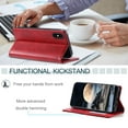 thumbnail image 5 of Feishell for iPhone X/XS Wallet Case, Premium PU Leather Credit Card Holder Magnetic Closure Flip Kickstand Cover [TPU Inner Shell] Shockproof Phone Case Compatible with iPhone X/XS,Red, 5 of 8