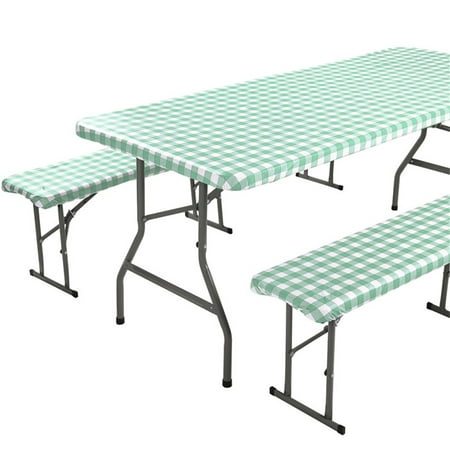 

Table Cloth Waterproof Anti-slip Adding Vitality Dust-proof Oilproof Decorating Stain Resistant Fitted Picnic Table Cover Bench Covers for Outdoor