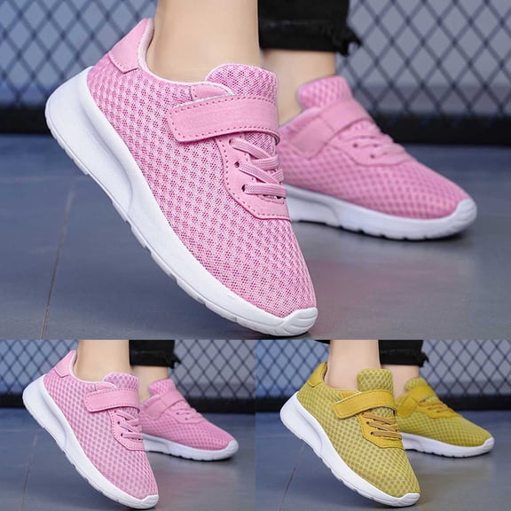 RTKFRFLM Kids Performance Running Shoes Breathable Mesh Non- Athletic Sneakers Pink 7-8 Years
