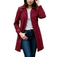 thumbnail image 3 of Uootdi Trench Winter Coats for Women Lapel Double Breasted Coats Windproof Blazer Jacket Business Casual Long Sleeve Overcoat with Pockets, 3 of 5