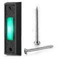 thumbnail image 1 of Botón de timbre con cable y luz LED verde de repuesto con tornillos para seguridad del hogar, 1 of 8