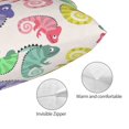 thumbnail image 3 of Fotbe Cute Chameleons Funda de Almohada Decorativa Estilo Occidental, Lujo en Algodón, Fundas para Almohadas King, Cojín Estampado para Decoración del Hogar-14"x20", 3 of 6