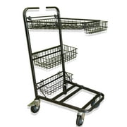 SARGENT STEAM Rolling Cart - Storage and Organization for your Steam Cleaner Supplies Organizer Three Tier Rolling Cart Heavy Duty Steel Utility Cart with Wheels Removable Basket Use with Steamers