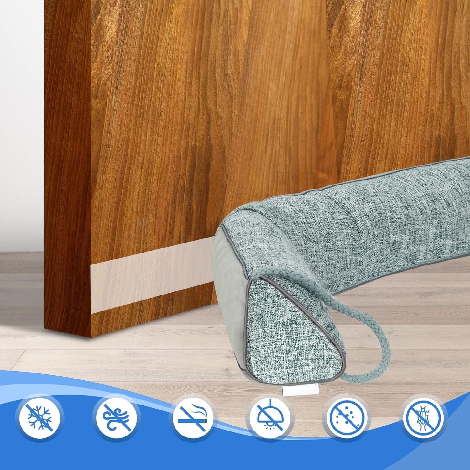 36 inch Triangle Under-Door Draft Stopper, Weighted Weather Stripping Block Hot and Cold Air, Noise, Bugs,Cotton & Polyester Under Door Gap Filler, Draft Stopper, Easy Install