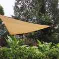 thumbnail image 1 of 12' x 12' x 12' Toldo de vela de sombra triangular beige, permeable al agua y bloque UV, resistente, fácil de instalar y duradero para jardín trasero, 1 of 5