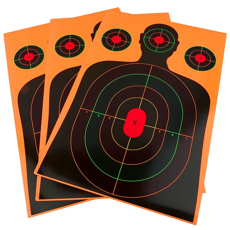 12×18 Inch 3-Color Splatter Target Paper, 10 Pack, Self-Adhesive Fluorescent Shooting Targets, Orange Coated Paper, Long-Range Visible Bullet Hole Stickers