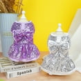 thumbnail image 7 of Tangpan Sequins Bow-Knot Pet Dance Dress Dog Christmas Party Dress (Purple, XL), 7 of 7