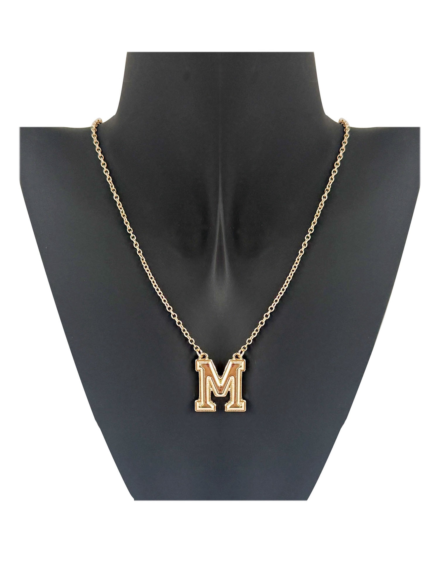 No Boundaries Essentials Varsity Initial "M" Gold-Plated Necklace