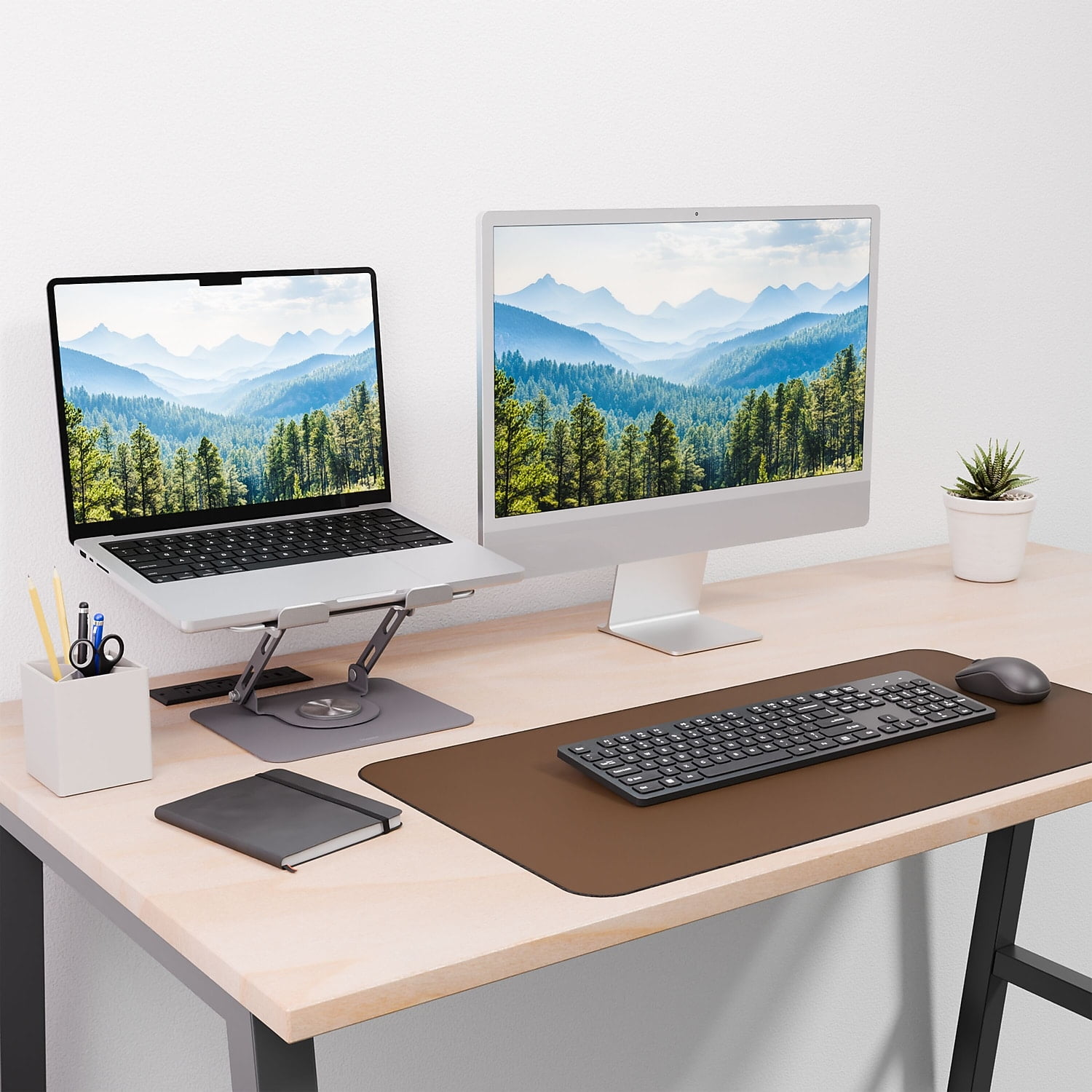 Staples TECH 10" x 8.7" Steel Adjustable Laptop Stand Silver (ST62820-CC)