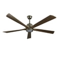 thumbnail image 4 of 60 Inch Ceiling Fan with Light and Remote Control, 5 Solid Wood Blades, 6-Speed Quiet Reversible Motor, 4 of 9