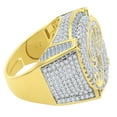 thumbnail image 2 of Mens Gold Tone Baguette/Round Cut Simulated Diamond Initial Letters Alphabet "P" Ring Band, 2 of 5