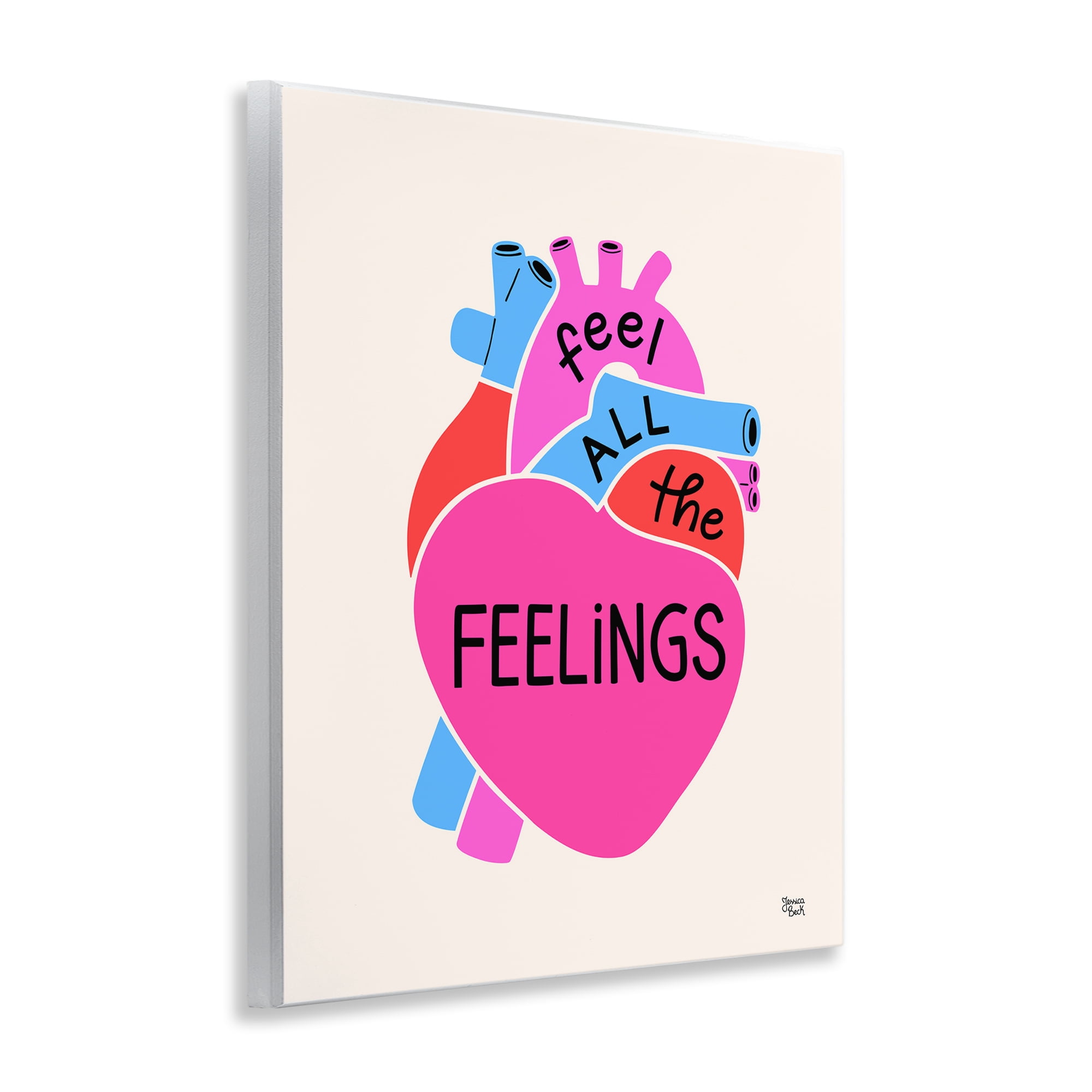 Stupell Industries Feel All The Feelings Text & Numbers Painting Unframed Art Print Wall Art, 11 x 14