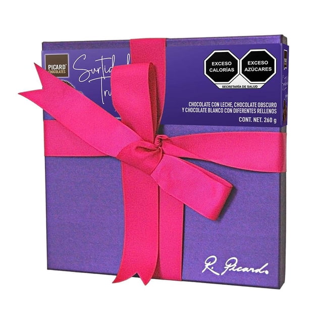 Estuche de trufas de chocolate de varios sabores, Chocolates Picard, estuche de 260 g