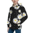 thumbnail image 2 of Lsque Daisies Flowers Patten Youth Hoodie Sweatshirt Pullover with Kangaroo Pocket Boys and Girls Hoodie Warm Hoodie for Kids-Medium, 2 of 6