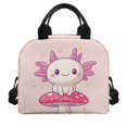 thumbnail image 2 of HUIACONG Cute Axolotl Lunch Tote Bag, Durable Detachable Strap Aluminum Film Material Insulated Lunch Tote for Daily School and Office Use, 2 of 10