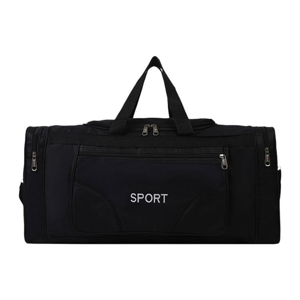 Bolsa de lona, bolsa deportiva, bolso de hombro, bolsa de transporte portátil, bolsa de equipaje, bolsa de noche para mujeres, deportes, Camping, Negro
