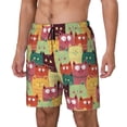 thumbnail image 2 of Fotbe Cute Cartoon Cat Men’s Swim Trunks Quick Dry Swim Shorts Board Shorts with Mesh Lining-Medium, 2 of 9