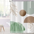 thumbnail image 5 of Boho Shower Curtain for Bathroom Green Abstract Arch Leaves Brown Geometric Bath Curtains Waterproof Fabric with Hooks for Home Decor, 72Wx72H, 5 of 6