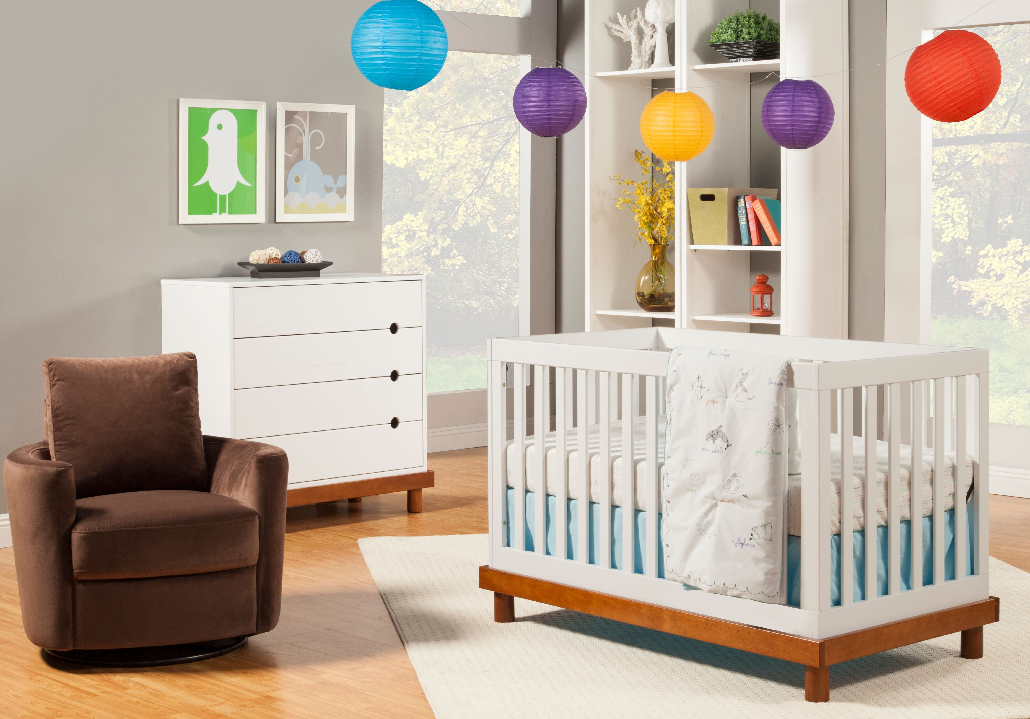 Baby Mod Olivia 3 in 1 Convertible Crib w Toddler Bed Conversion Kit