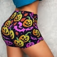 thumbnail image 5 of Athletic Shorts for Women, pumpkin halloween pink Seam Womens Shorts High Waisted Sport Running Workout Gym, 5 of 8