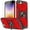 Red, variant on Circlemalls Case for iPhone SE 2022, Tempered Glass Screen Protector, Ring Stand Shockproof Cover-Purple