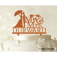 thumbnail image 1 of Mr & Mrs Wedding Cake Topper Personalized Glitter Orange Cake Topper Color Option Available 5-7 Inches Wide, 1 of 1