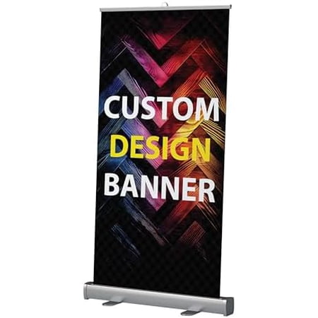 Custom Retractable Banner with Stand Colorful Personalized Customizable Sign for Business, Corporate Events, Advertising,Birthday & Party Made in USA$$Electronics Accessories