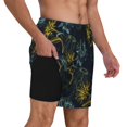 thumbnail image 2 of Honeii Sunflowers Print Men's Swim Shorts,Mens Swim Trunks,Breathable Mesh Beach Shorts for Swimming,Surfing, and Beach Activities-Large, 2 of 6