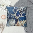 thumbnail image 2 of Chilfamy  Throw Pillow Cover Blue  Indigo Ocean Coral Seashells Beach House Gray Coastal Decorative Pillow Case Home Decor Square  Pillowcase, 2 of 5