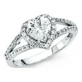thumbnail image 2 of 1.25ct Halo Heart Round Set CZ Bridal 14k Yellow Gold Engagement Ring, 2 of 2