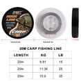 thumbnail image 3 of 8 Strands Carp Fishing Line 20m Soft Hook Link Carp Hooklink Uncoated Braid Line for Hair Rig Carp Coarse Fishing Tackle camouflage green 35LB, 3 of 6