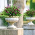 thumbnail image 5 of Zukuco 8 Bundles Artificial Plants Outdoor Faux Lavender Flowers Fake Monkey Grass UV Resistant Plastic Greenery Plants for Garden Home Porch Window Patio Hanging Planter Indoor Decor (Magenta), 5 of 7