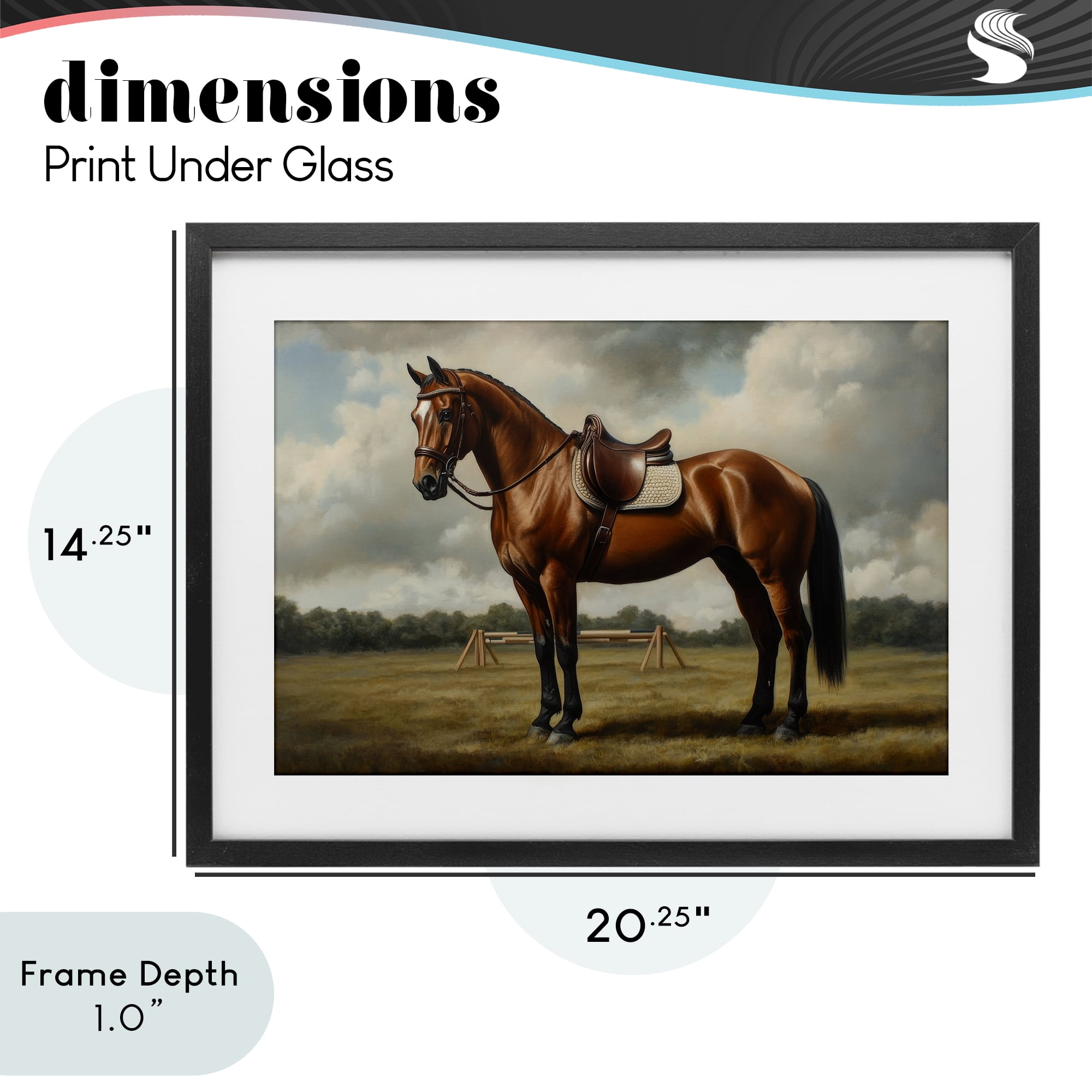 Stupell Industries Red Mare in Pastoral Landscape Black Framed Print Under Glass, design by Petal Prints Design
