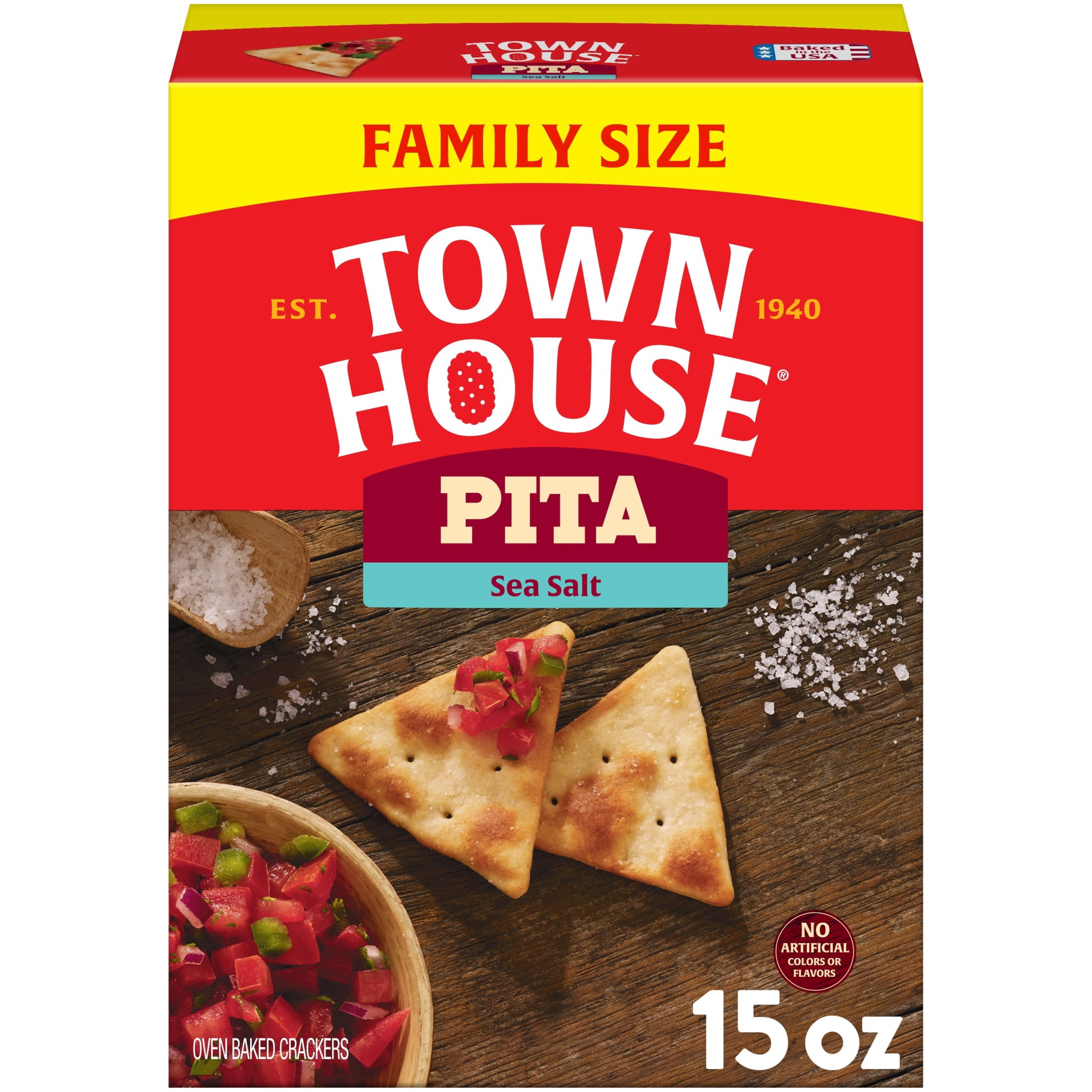 Town House FlipSides Pretzel Crackers, Oven Baked, Original, 9.2