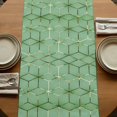 thumbnail image 5 of Table Runners 72 Inches Long Dress Scarves, Green Geometric Farmhouse Kitchen Table Runner, Coffee Tablerunners, Ombre Modern Abstract Art 14x72 Inch, 5 of 9