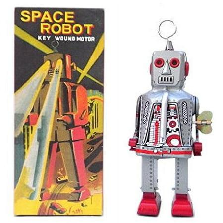 Retro Vintage Style Space Robot Wind-Up Key Motor (Silver)