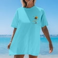 thumbnail image 6 of Puliio Womens T Shirts Beach Oversized Graphic Short Sleeve Crewneck Tee Summer Holiday Retro Baggy Shirts Tops, 6 of 7